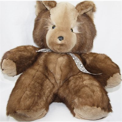 MINK DEMI-BUFF TEDDYBEAR WITH SHEARED MINK TRIM