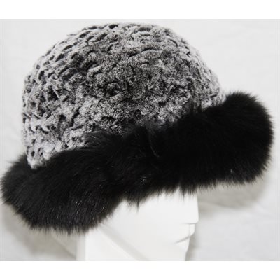 CHAPEAU LAPIN REX SNOWTOP & RENARD NOIR