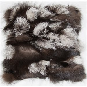 SILVER FOX PIECES & LEATHER CUSHION