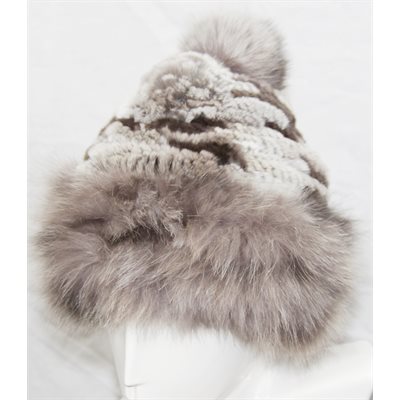 TUQUE REX ET RENARD TRICOTÉ TAUPE