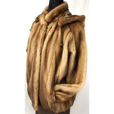 DEMI-BUFF MINK JACKET WITH HOOD