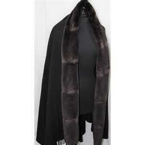 WOOL& SHEARED MUSKRAT CAPE