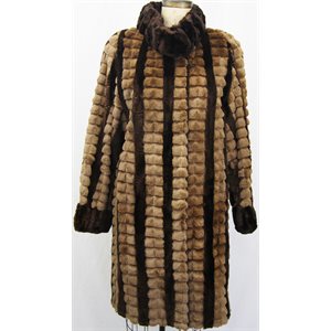 CARAMEL & BROWN RABBIT & SEAL FUR JACKET