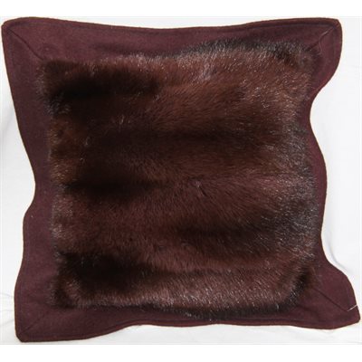 BURGUNDY FITCH CUSHION /  FABRIC